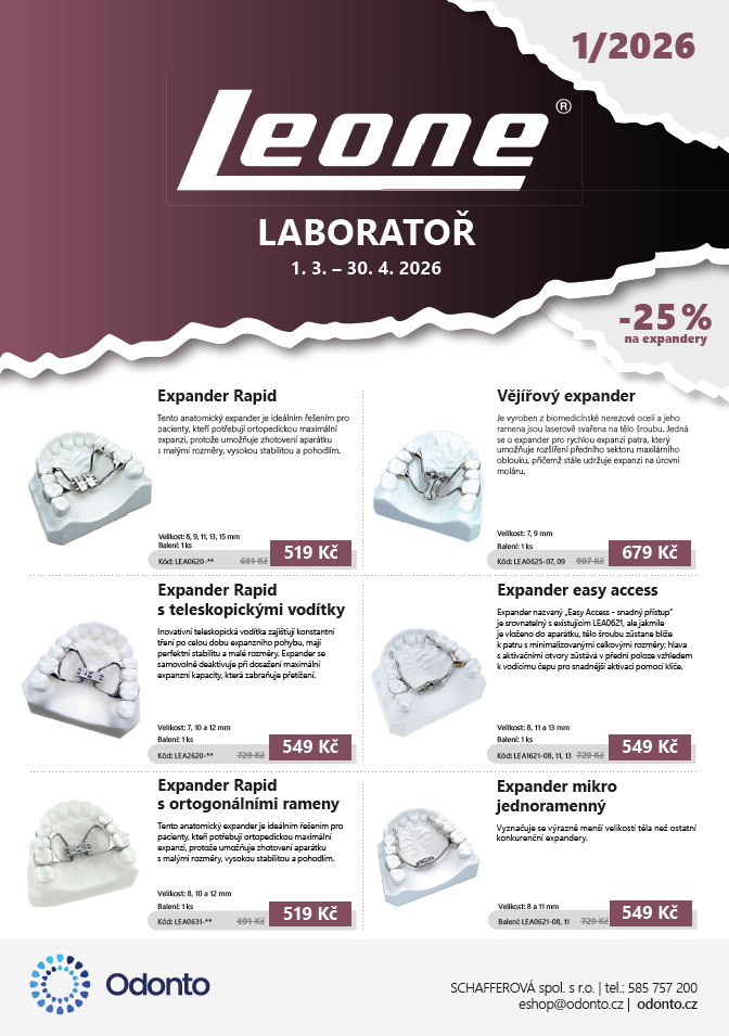 Akční leták Leone - vše pro ortodoncii laboratoř